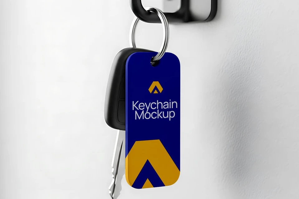 Car Keychain Mockup PSD