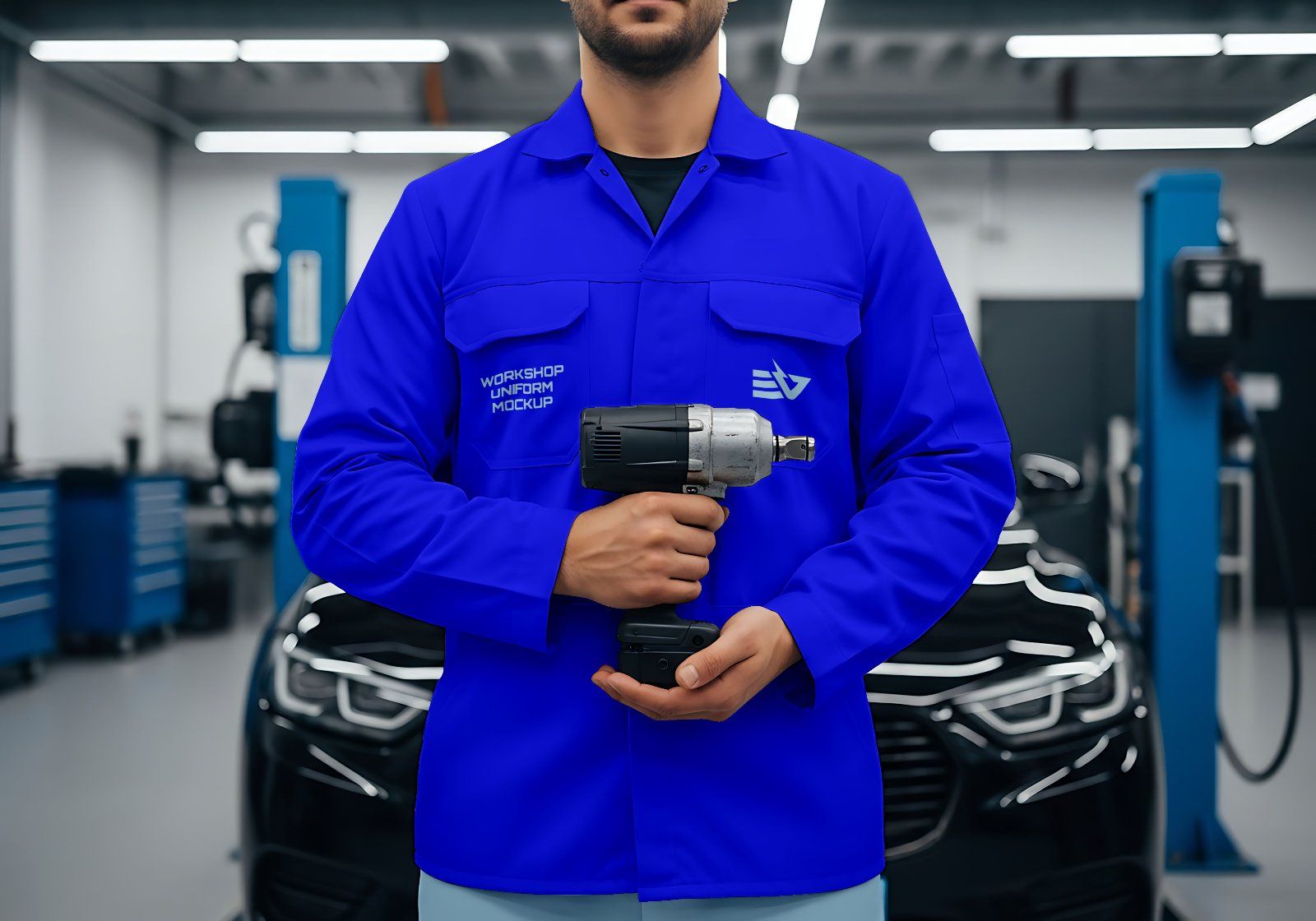 Premium Electric Vehicle Garage Mockup - 15 PSD File