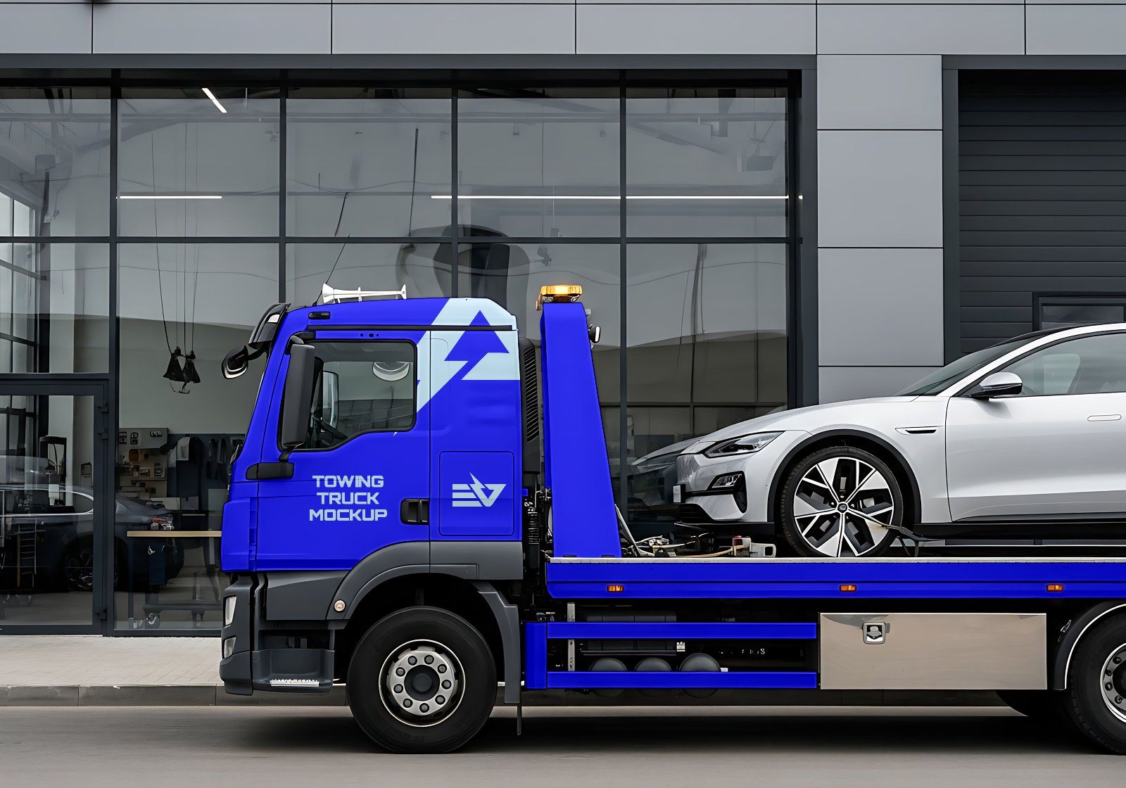 Premium Electric Vehicle Garage Mockup - 15 PSD File