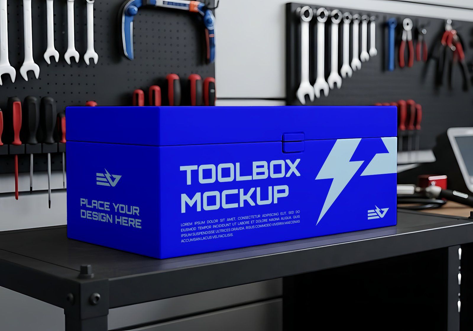 Premium Electric Vehicle Garage Mockup - 15 PSD File