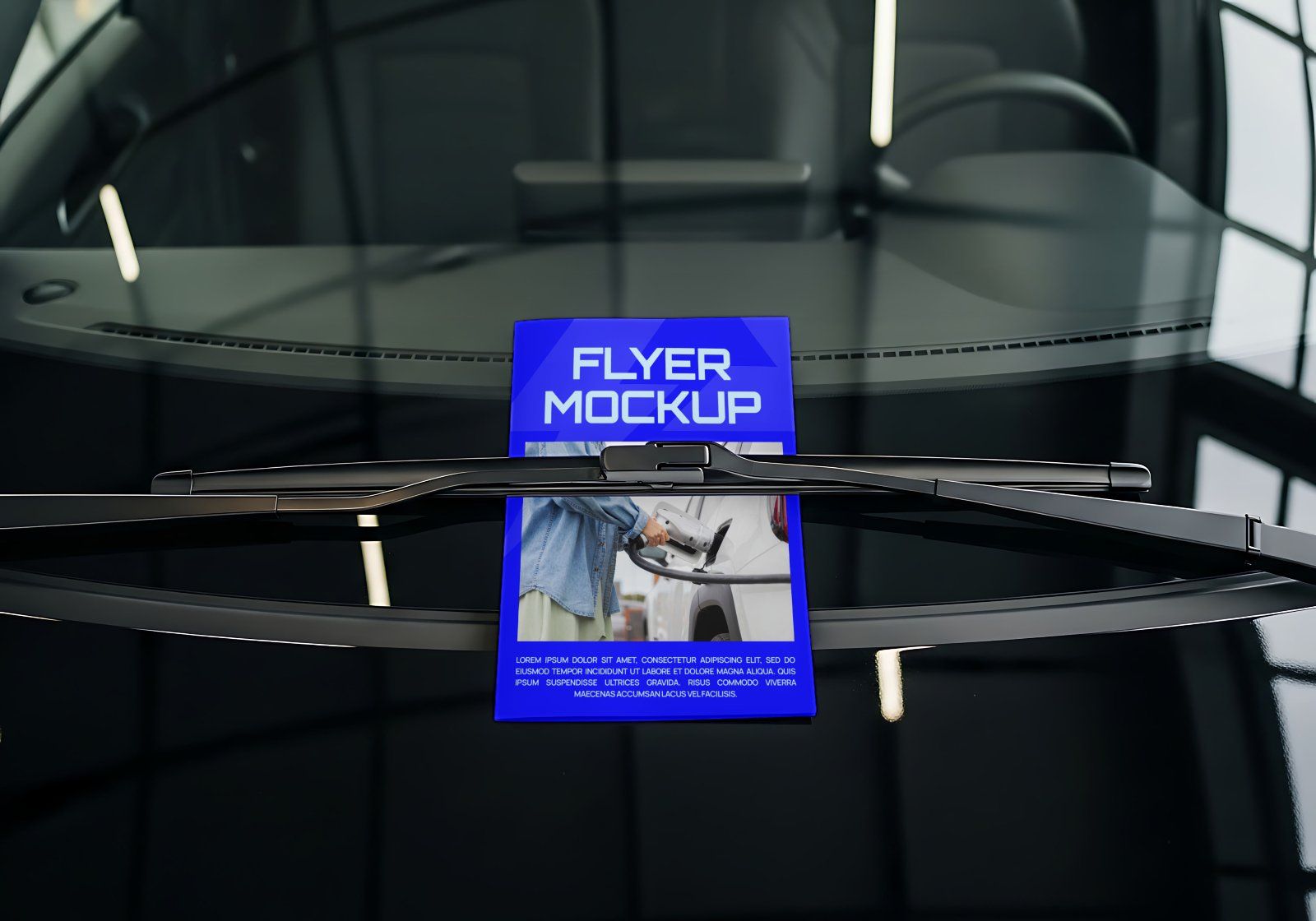 Premium Electric Vehicle Garage Mockup - 15 PSD File