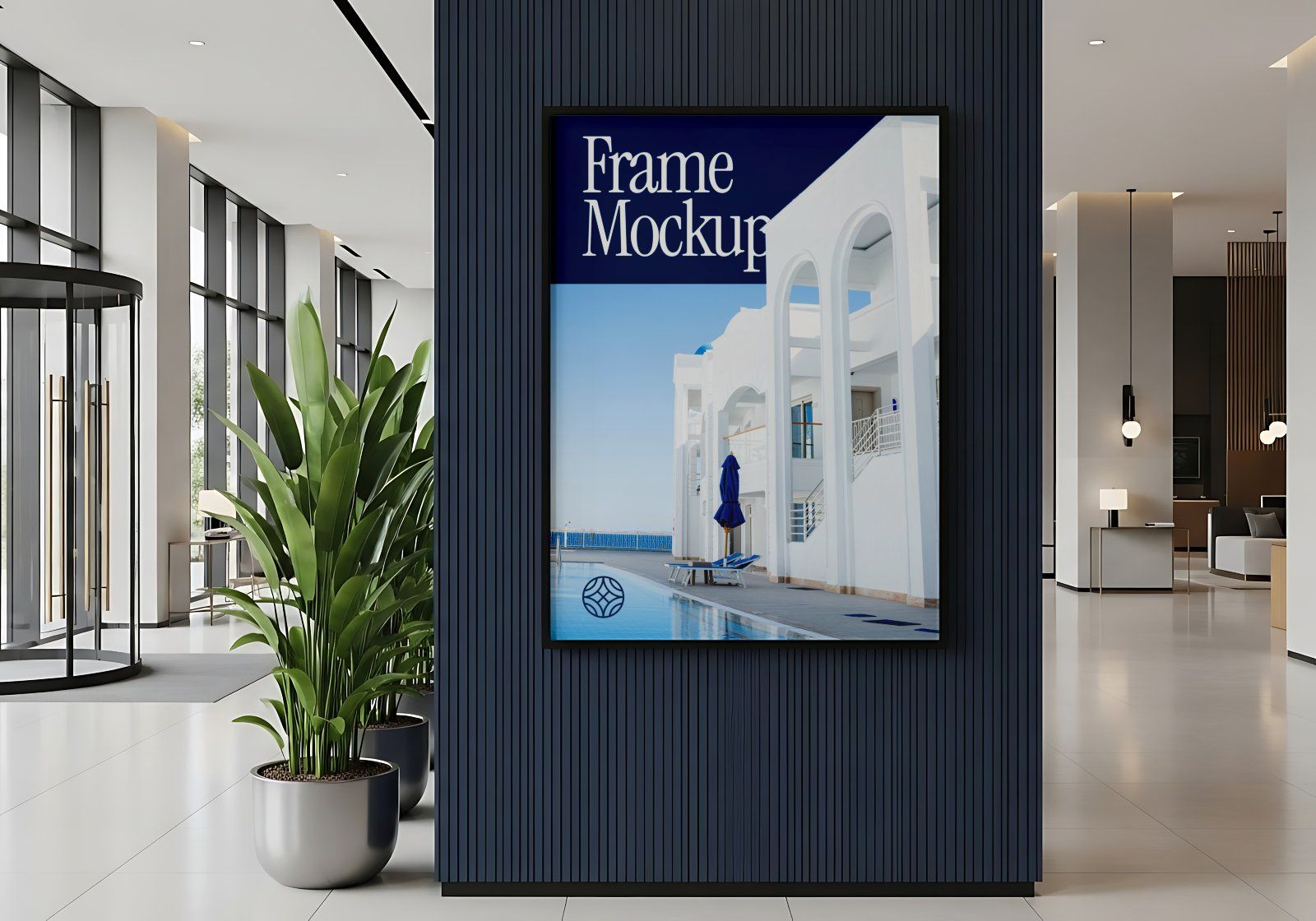 Premium Branding Blue Hotel Mockup