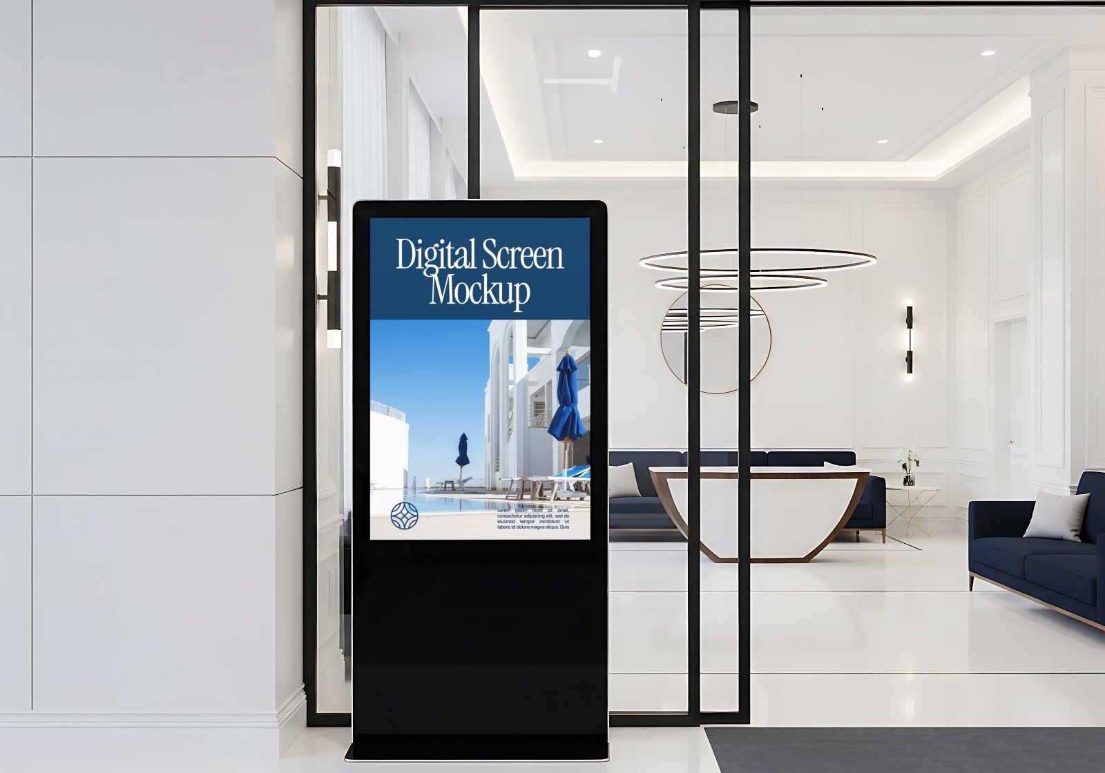 Premium Branding Blue Hotel Mockup