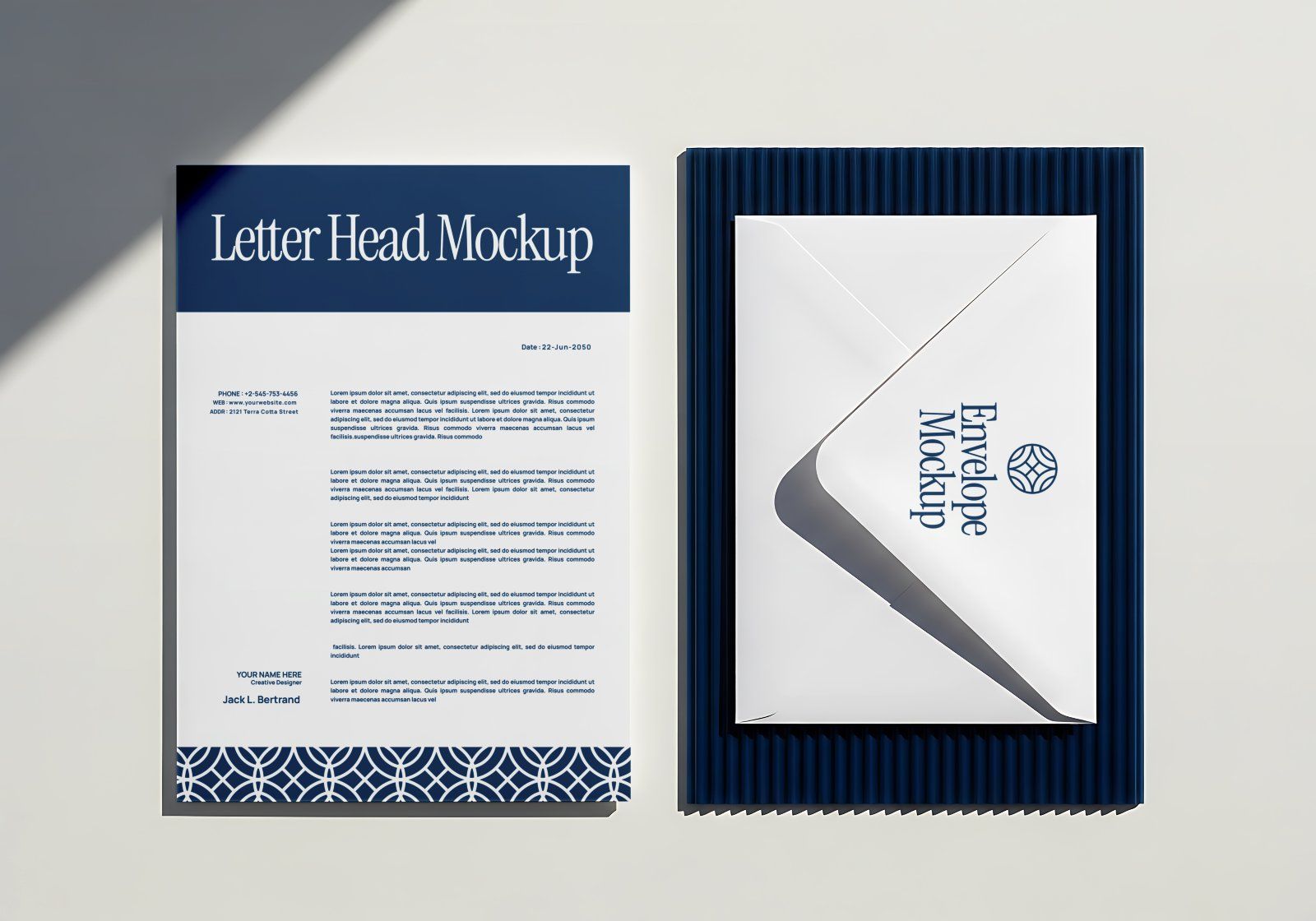 Premium Branding Blue Hotel Mockup