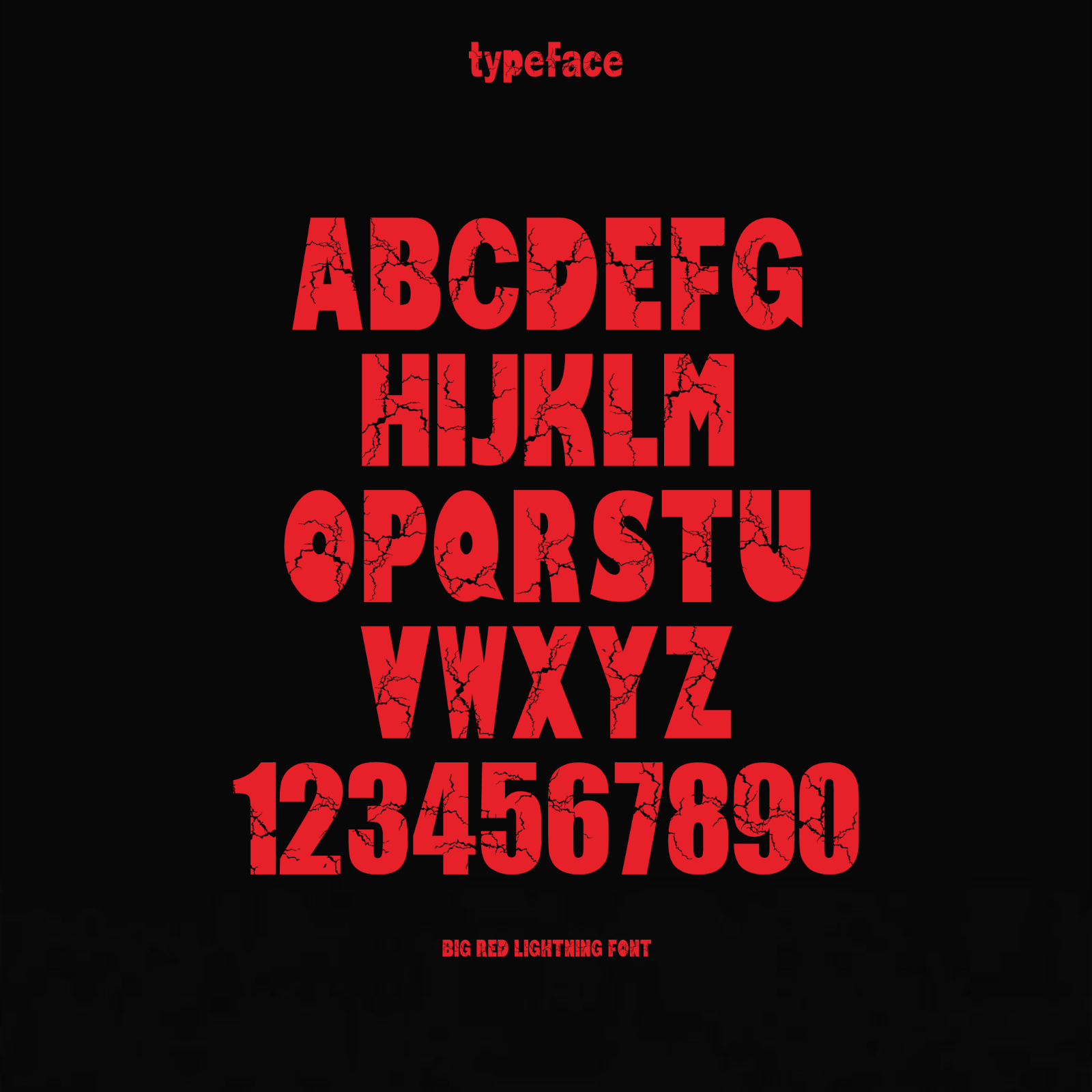 BIG RED LIGHTNING - DESTROY, ERODED, & HOROR FONT