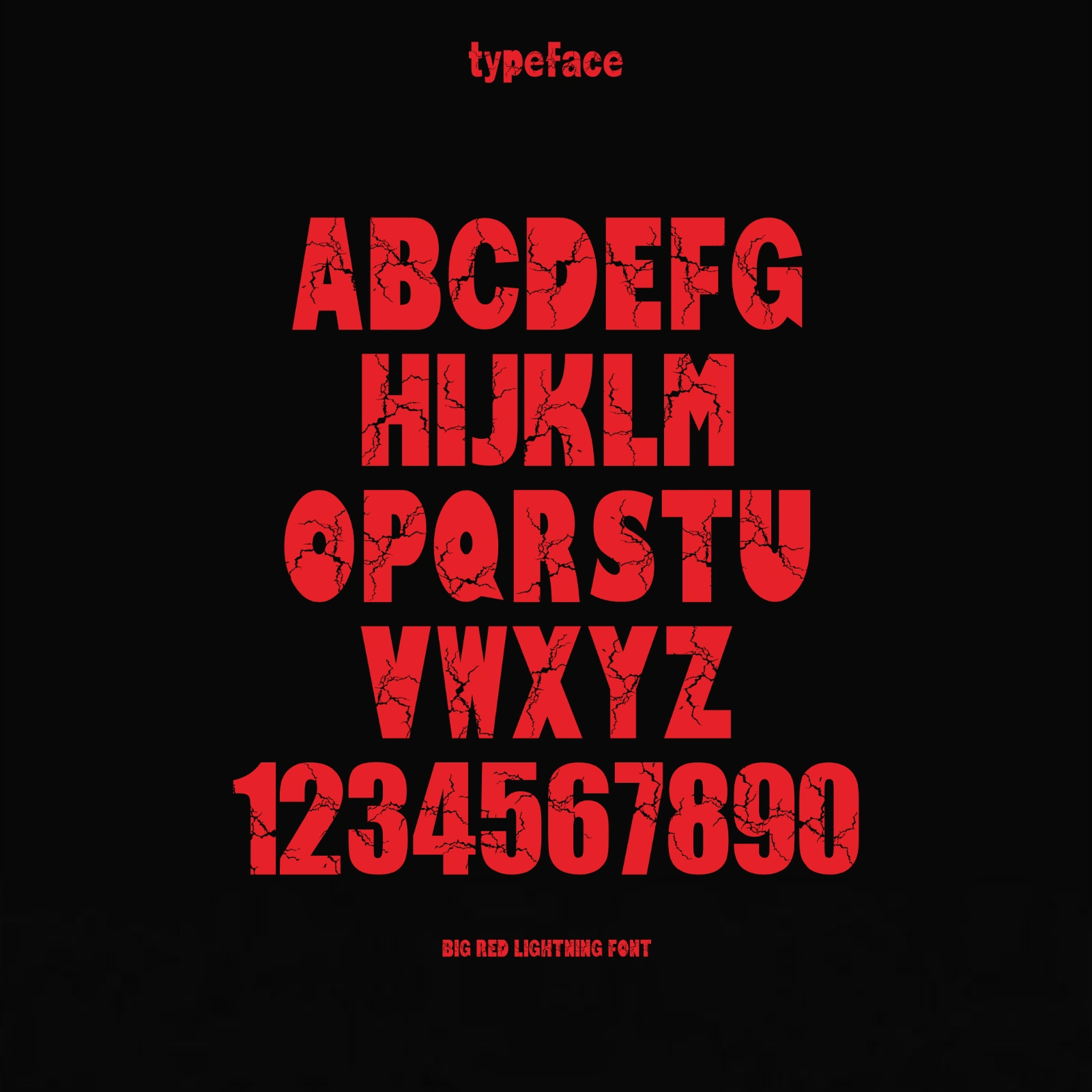 BIG RED LIGHTNING - DESTROY, ERODED, & HOROR FONT — image 3