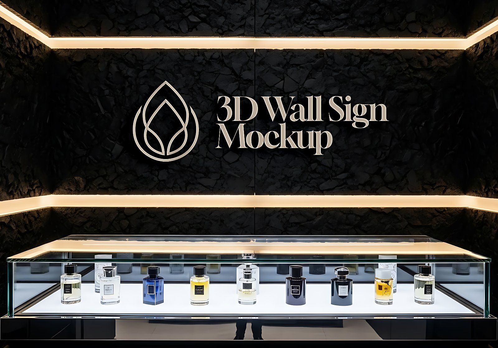 Perfume Brand Store Mockup Bundle PSD – Luxury Fragrance Retail Branding Set