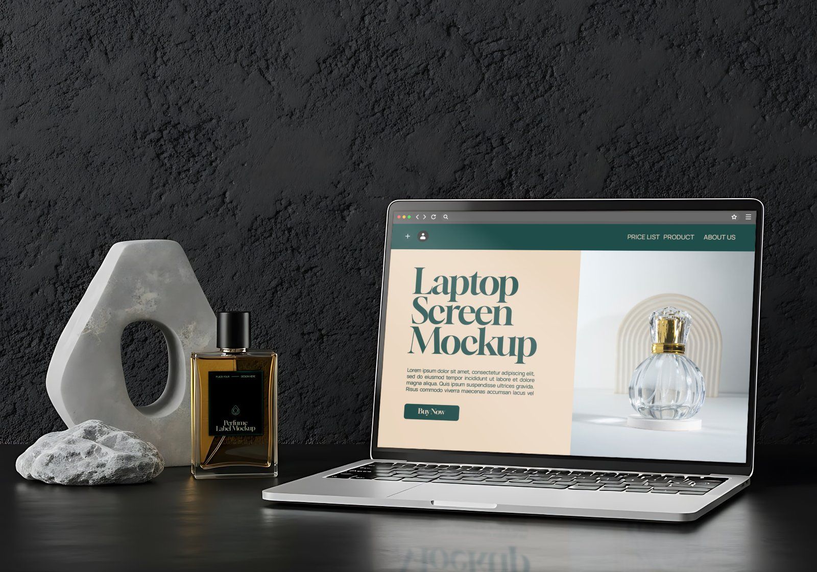 Perfume Brand Store Mockup Bundle PSD – Luxury Fragrance Retail Branding Set