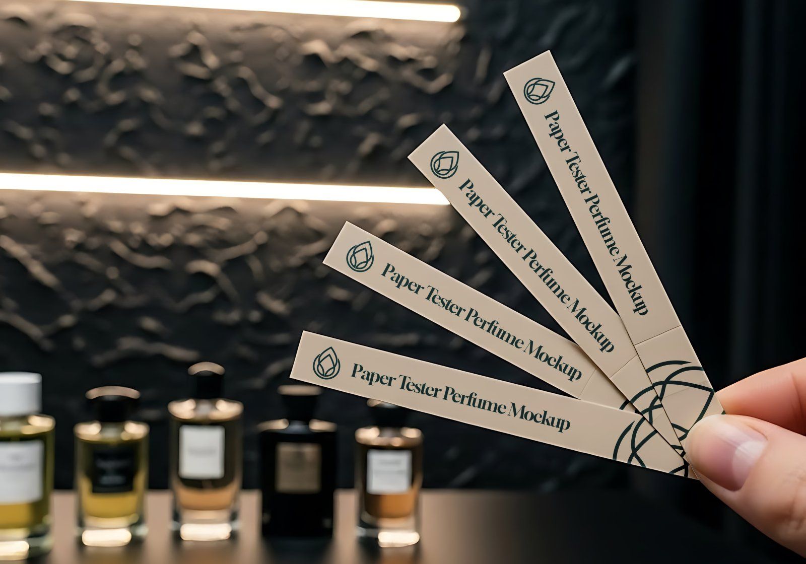 Perfume Brand Store Mockup Bundle PSD – Luxury Fragrance Retail Branding Set