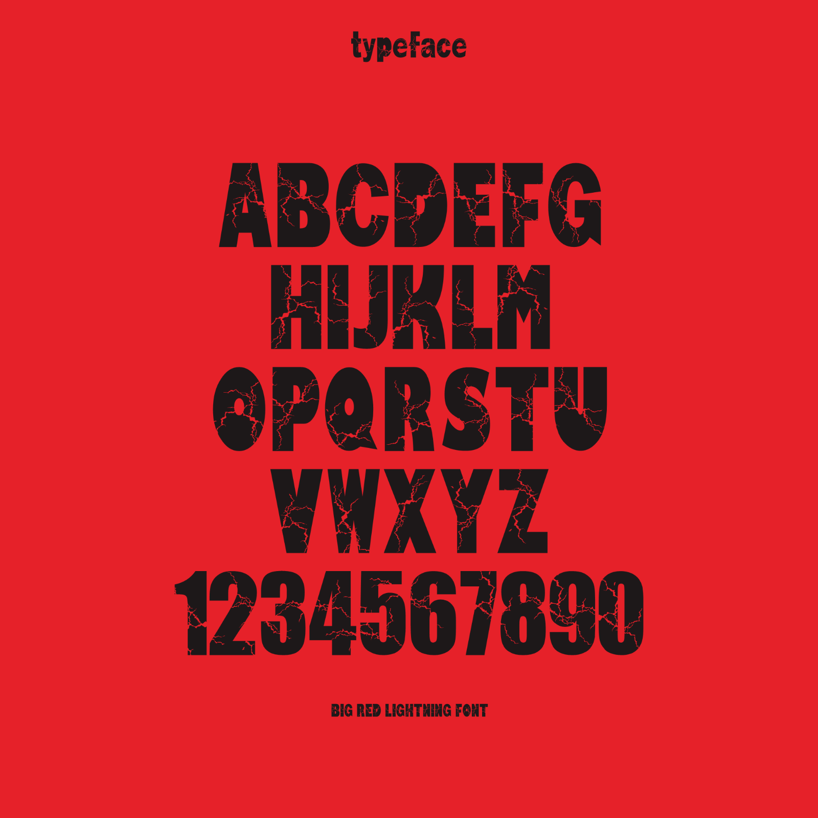 BIG RED LIGHTNING - DESTROY, ERODED, & HOROR FONT