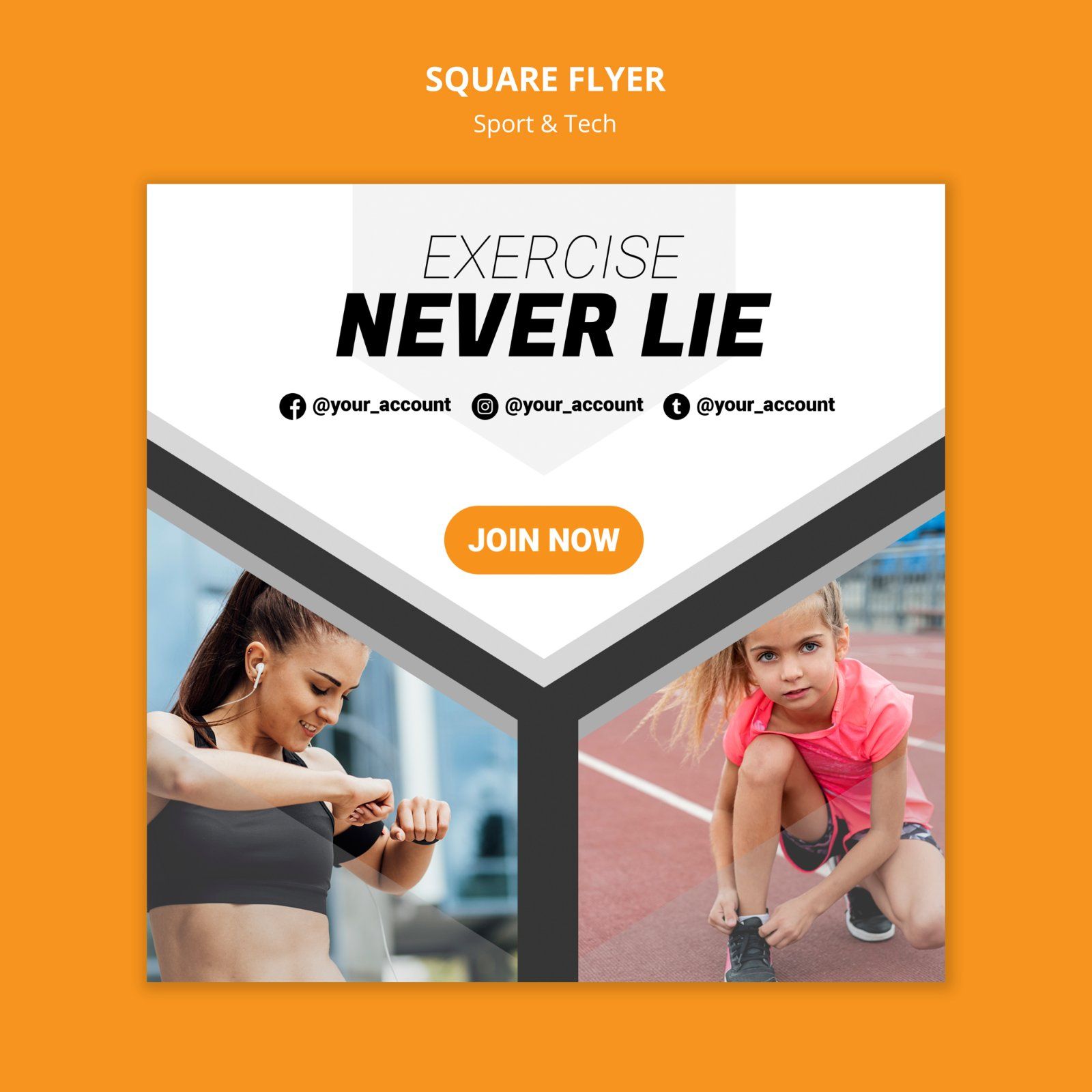 exercise-never-lie-workout-square-flyer — image 1