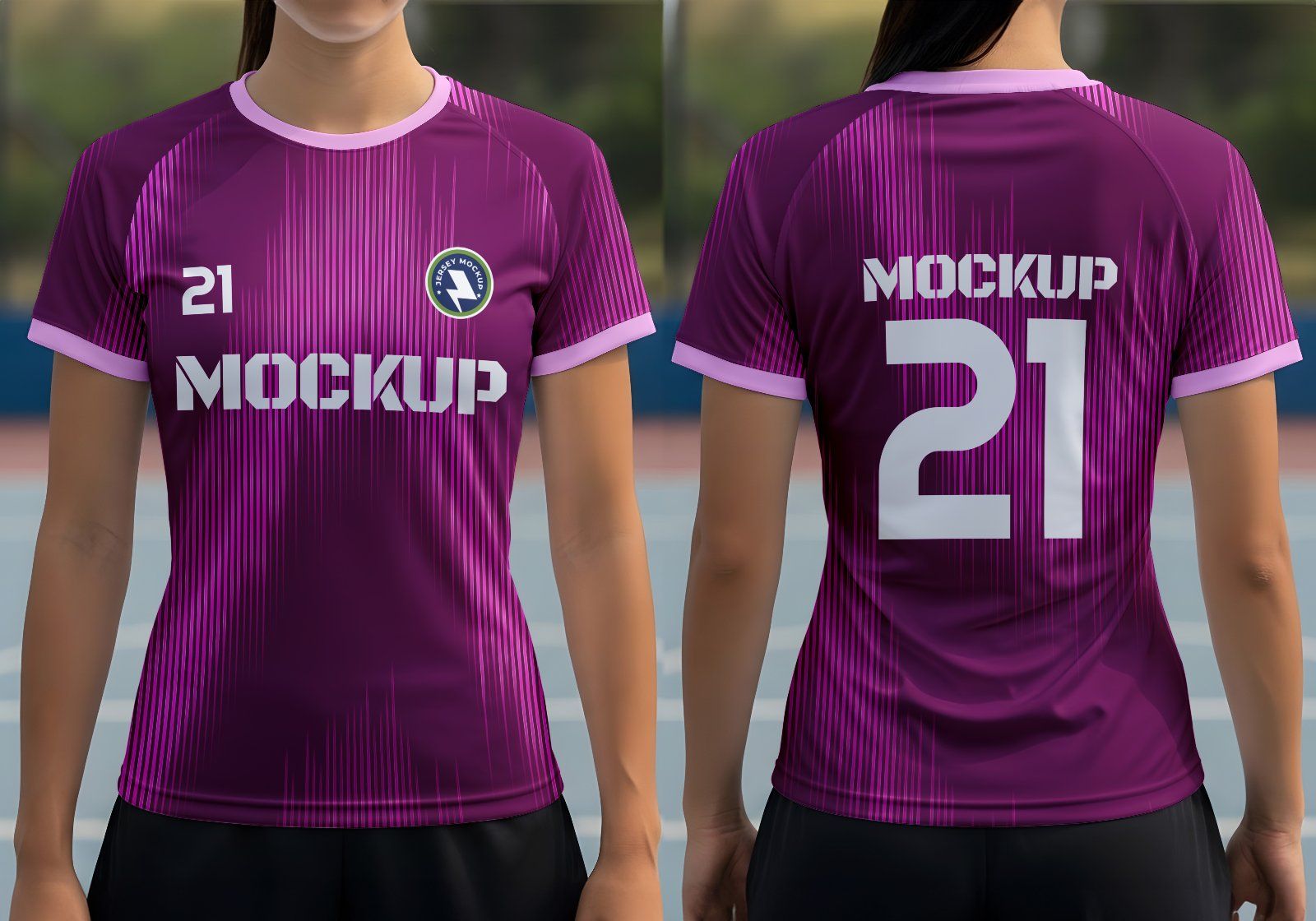 Women Jersey Mockup Bundle – 7 PSD Sportswear Templates for Volleyball, Soccer & Fitness Apparel