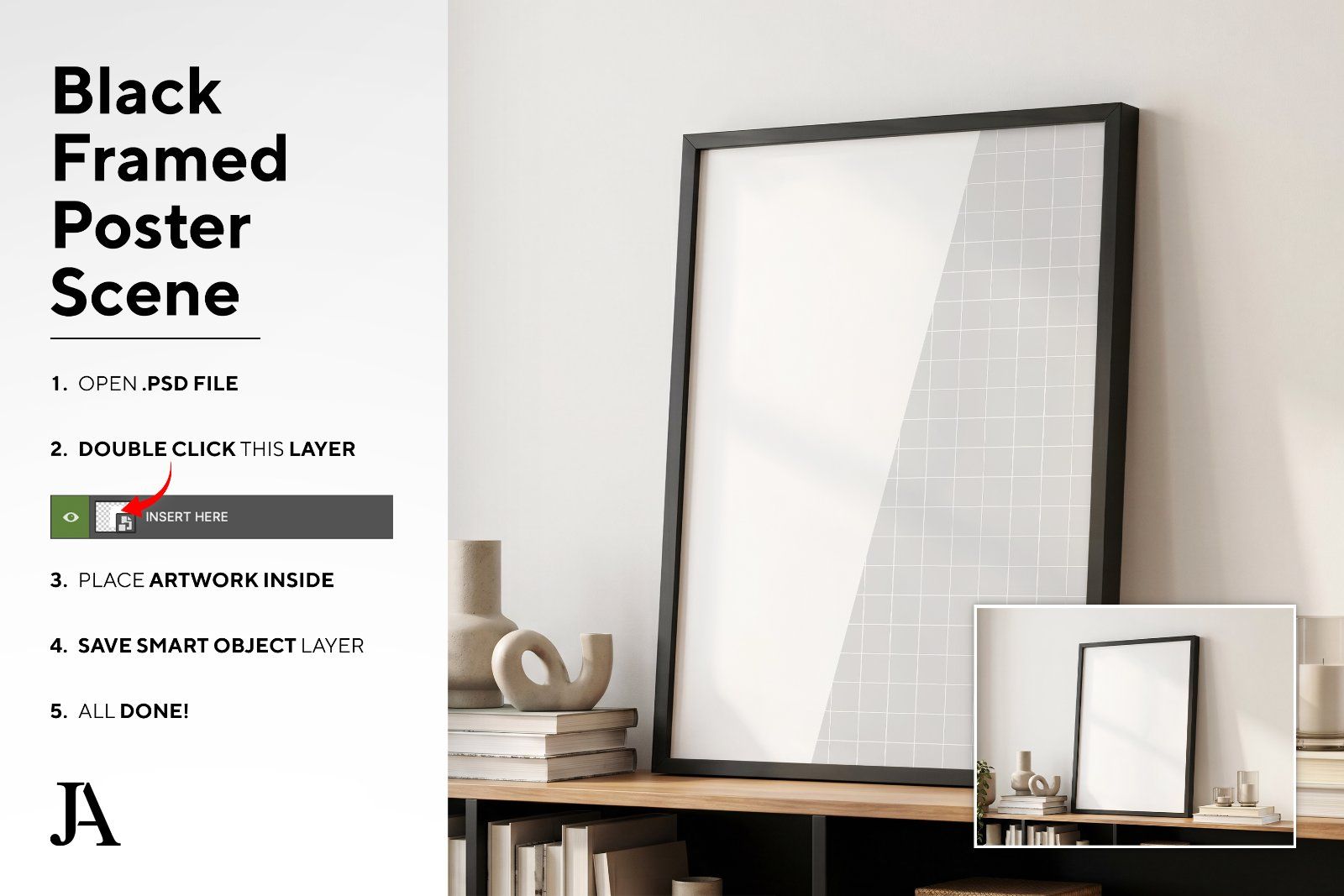 Black Framed Poster | 2x3 Ratio PSD — image 4