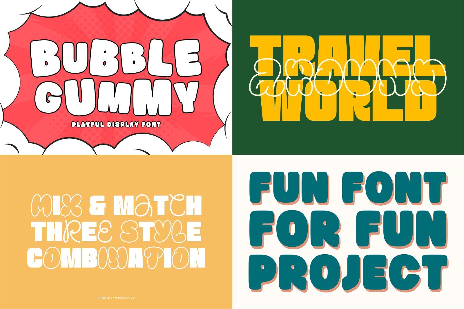 Sans Serif Fonts Bundle - Bold, Playful, Retro & Modern Typeface