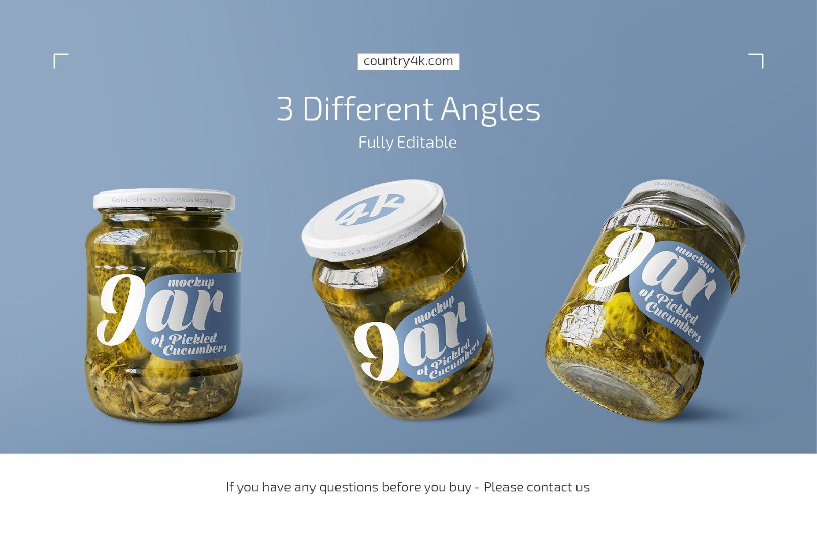 Glass Jar of Pickled Cucumbers Mockup Set — image 4