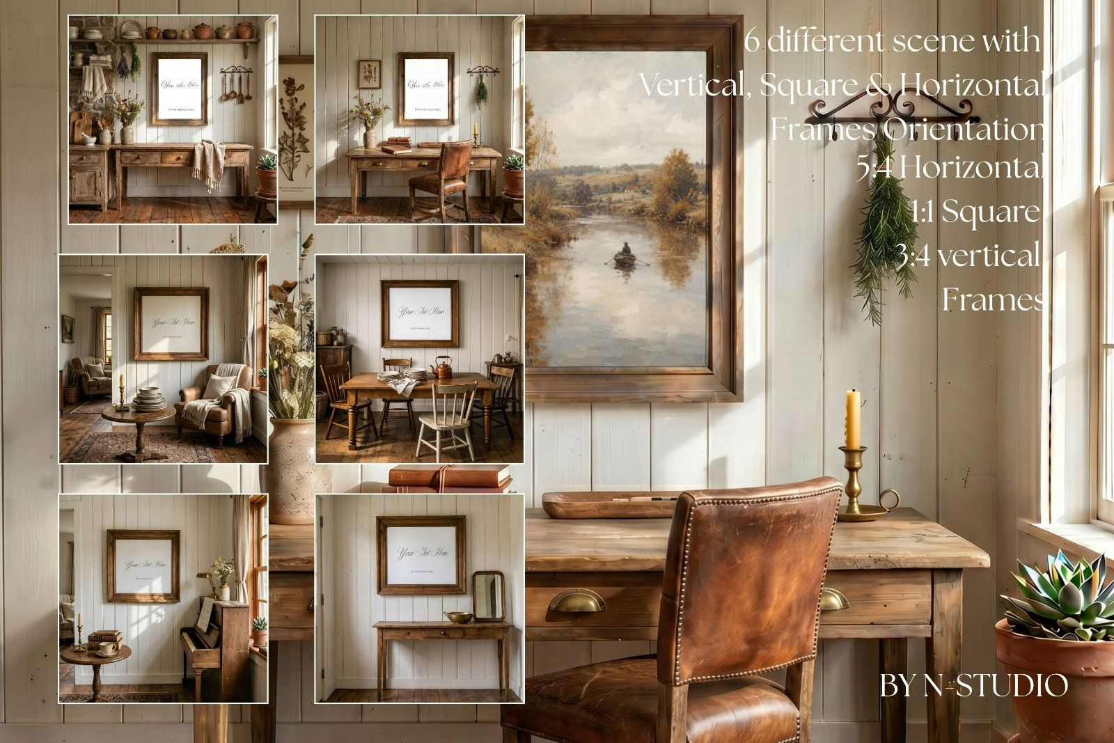 Rustic rooms Frame Mockup Bundle Collection