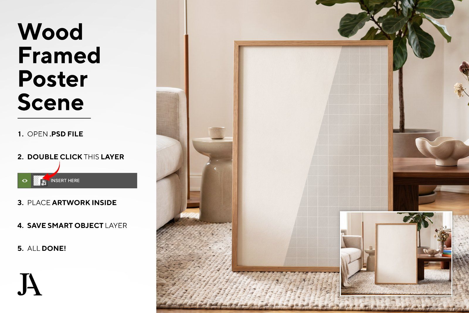 Wood Framed Poster | 2x3 Ratio PSD — image 4