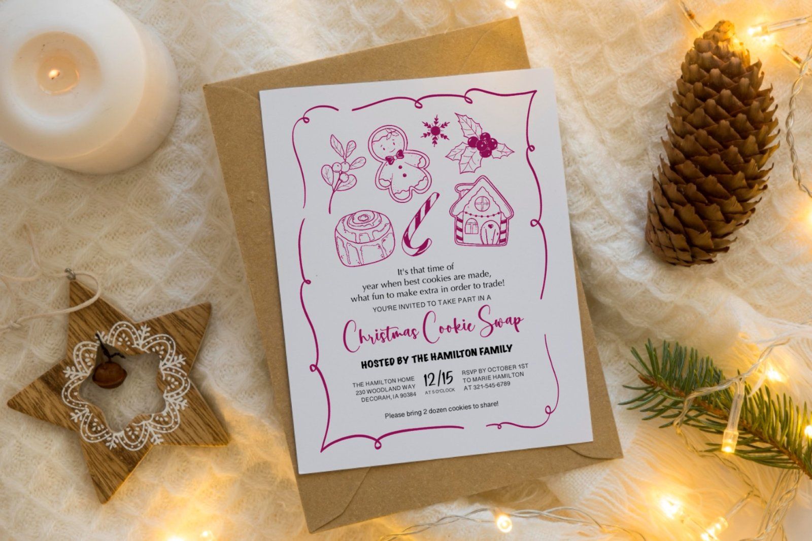 Hand drawn whimsical Christmas