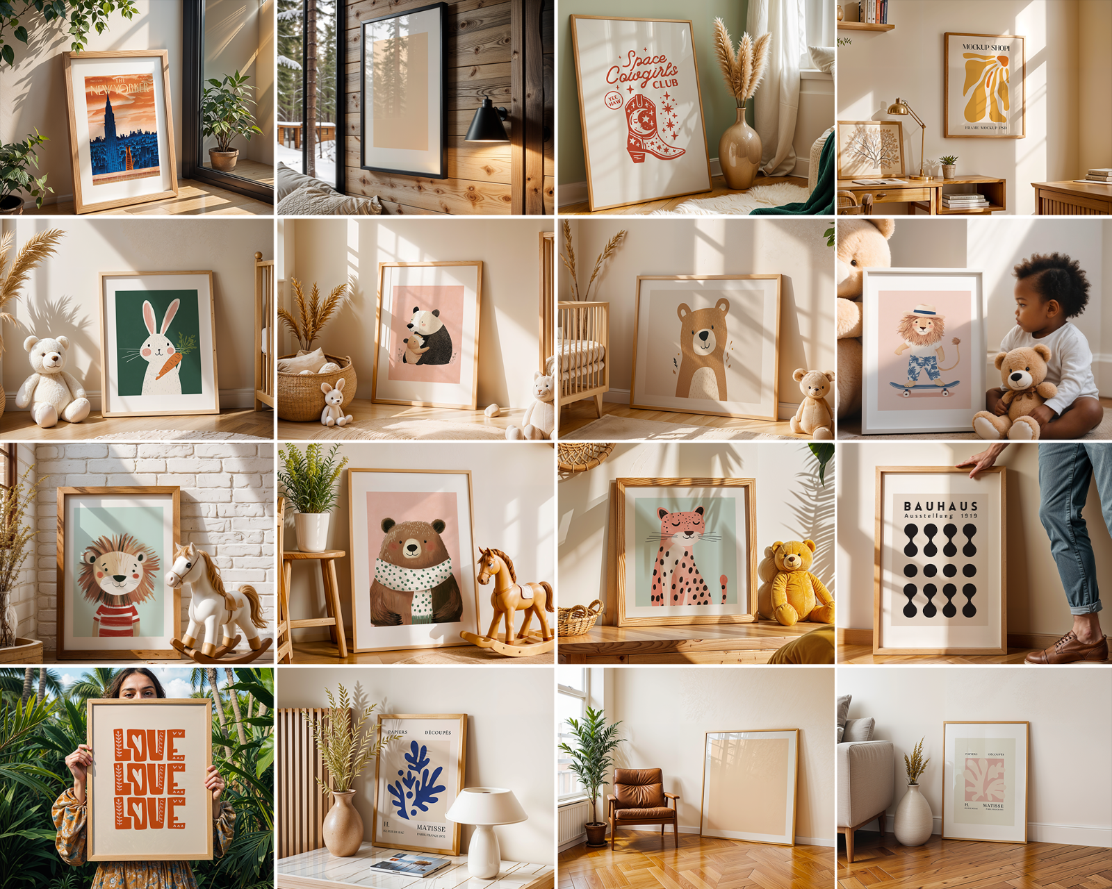 500+ Wall Art Frames Mockup PSD Bundle Set (Digital Download)