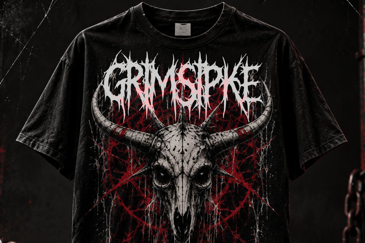 GRIMSPIKE – Extreme Metal Horror Font | Black Death Metal Typeface — image 4