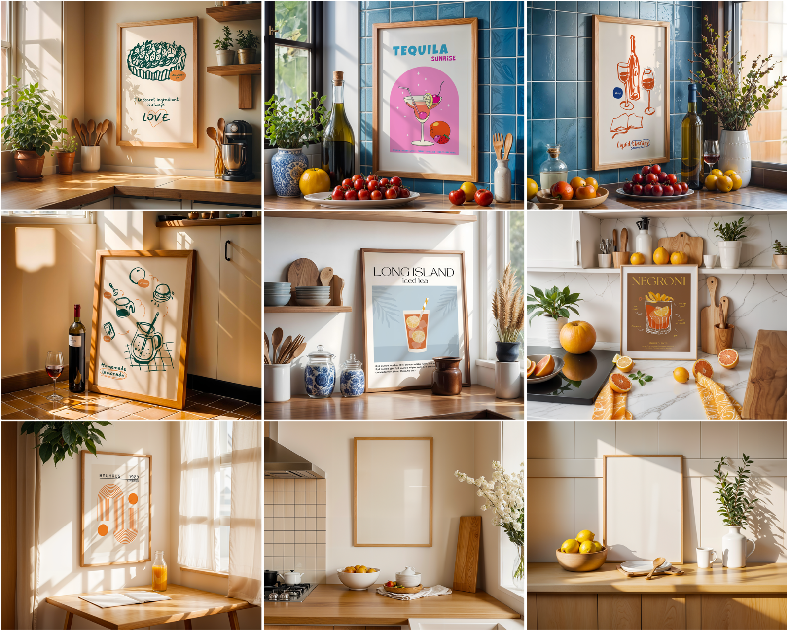 35 Kitchen Frames Mockup PSD Bundle