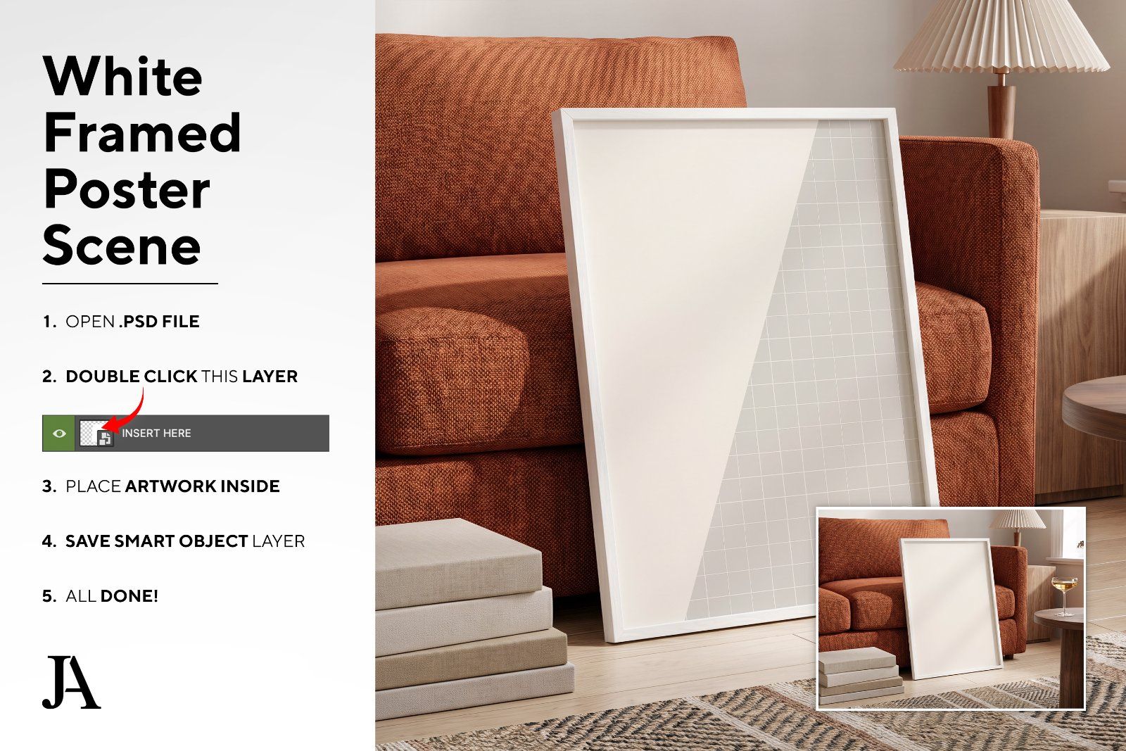 White Framed Poster | 2x3 Ratio PSD
