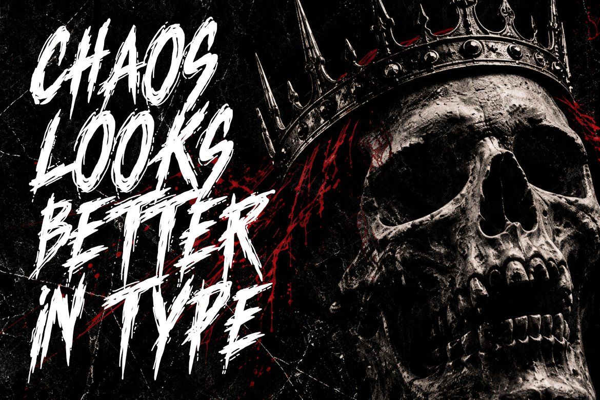 Death Metal Font DEATHSCRAWL | Horror Brush Typeface — image 4