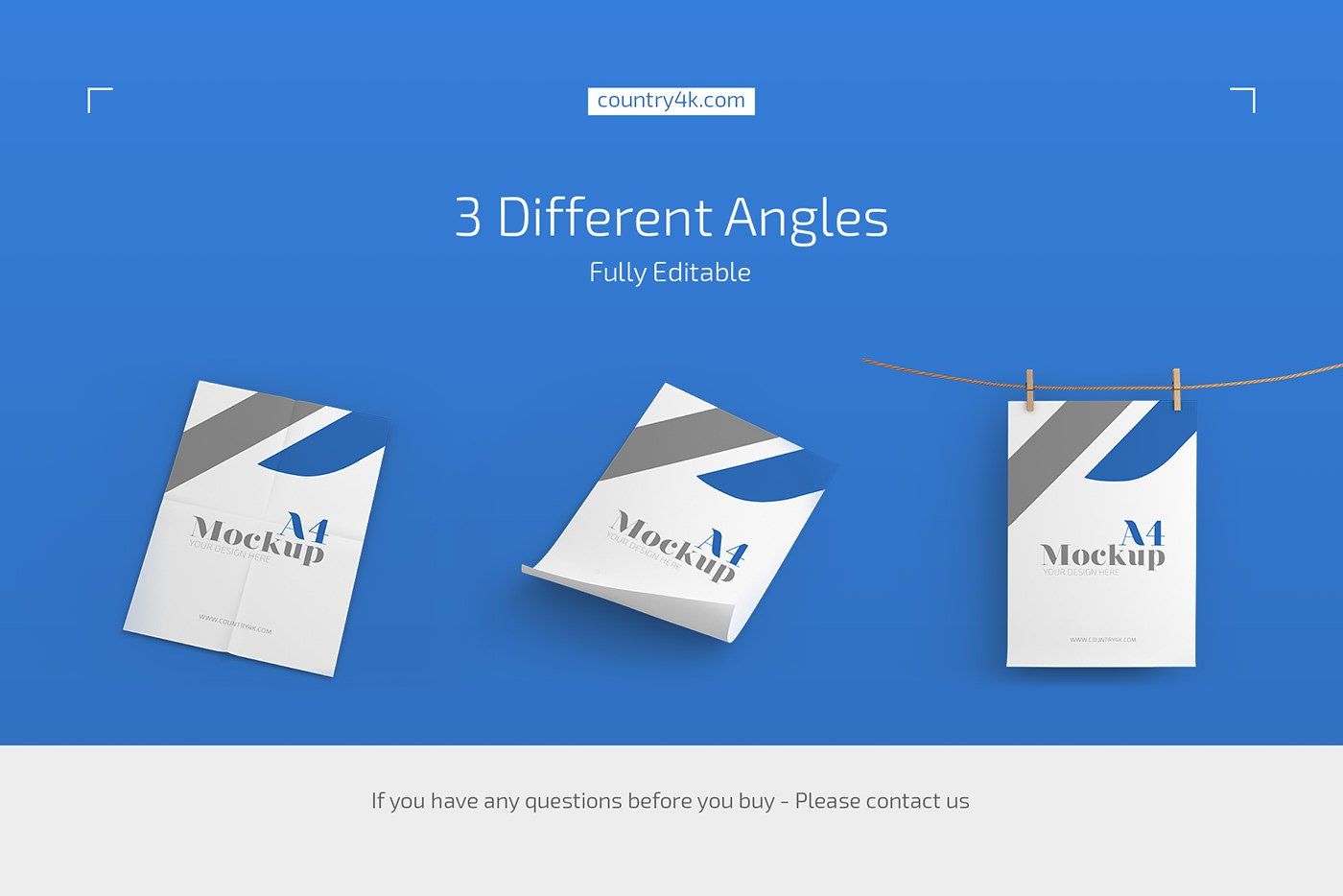 A4 Flyer Paper Mockup Set