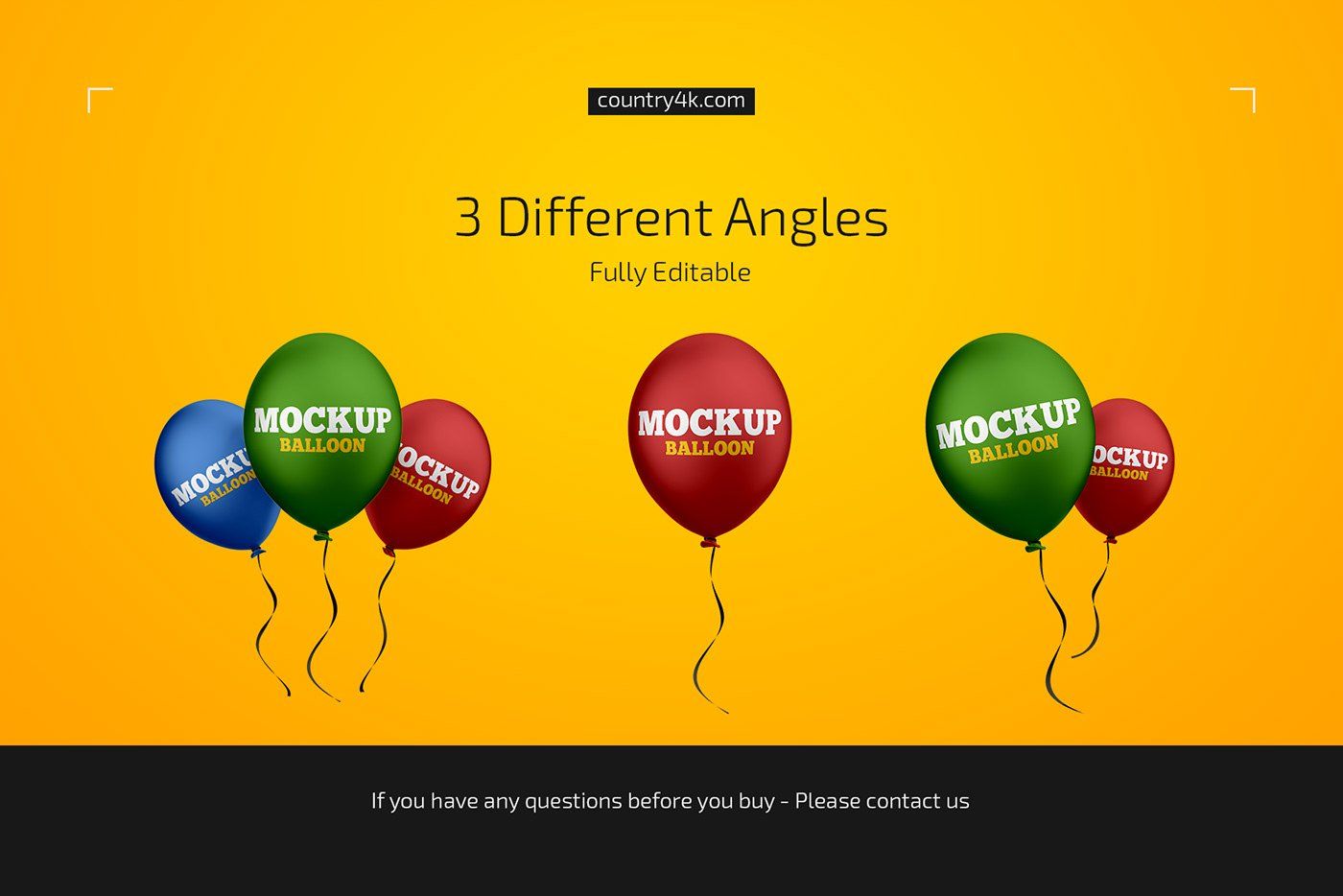 Floating Helium Balloons Mockup Set