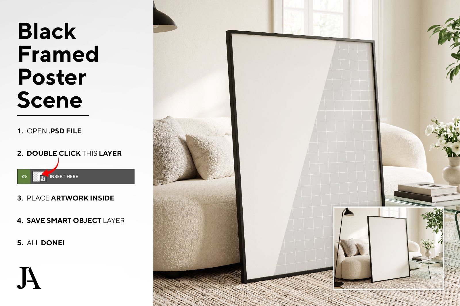 Black Framed Poster | 2x3 Ratio PSD — image 4