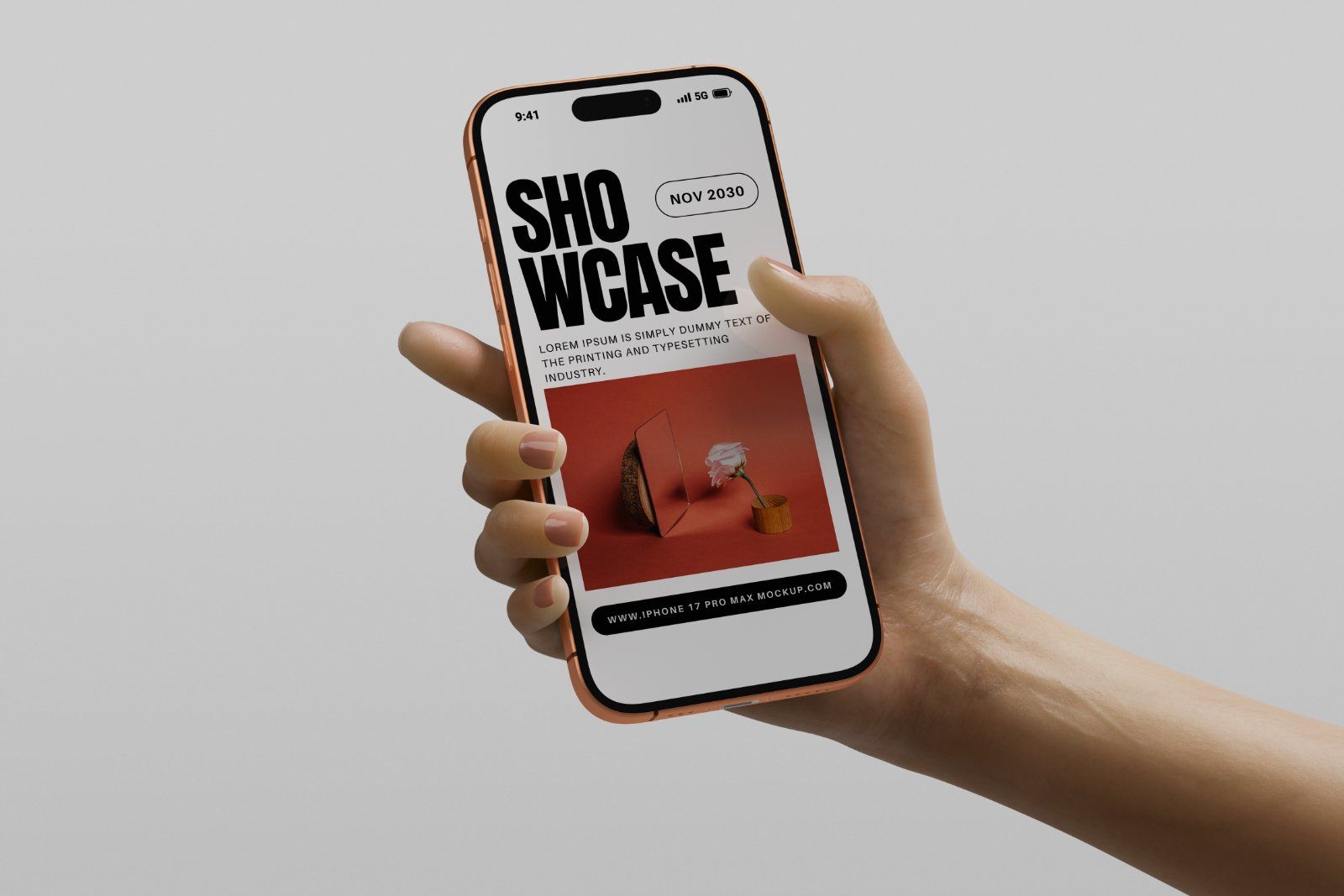 iPhone 17 Pro Mockup Holding