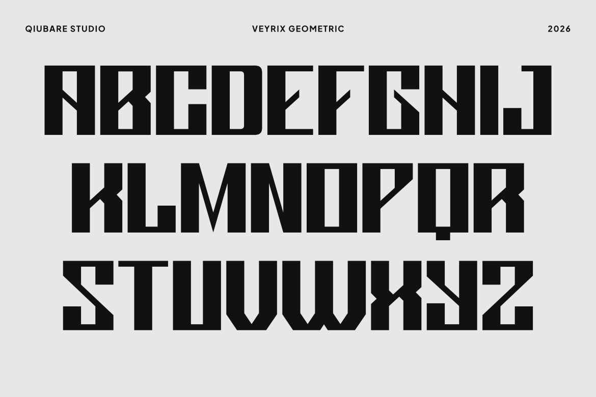 Futuristic Font Veyrix | Geometric Display Typeface — image 4