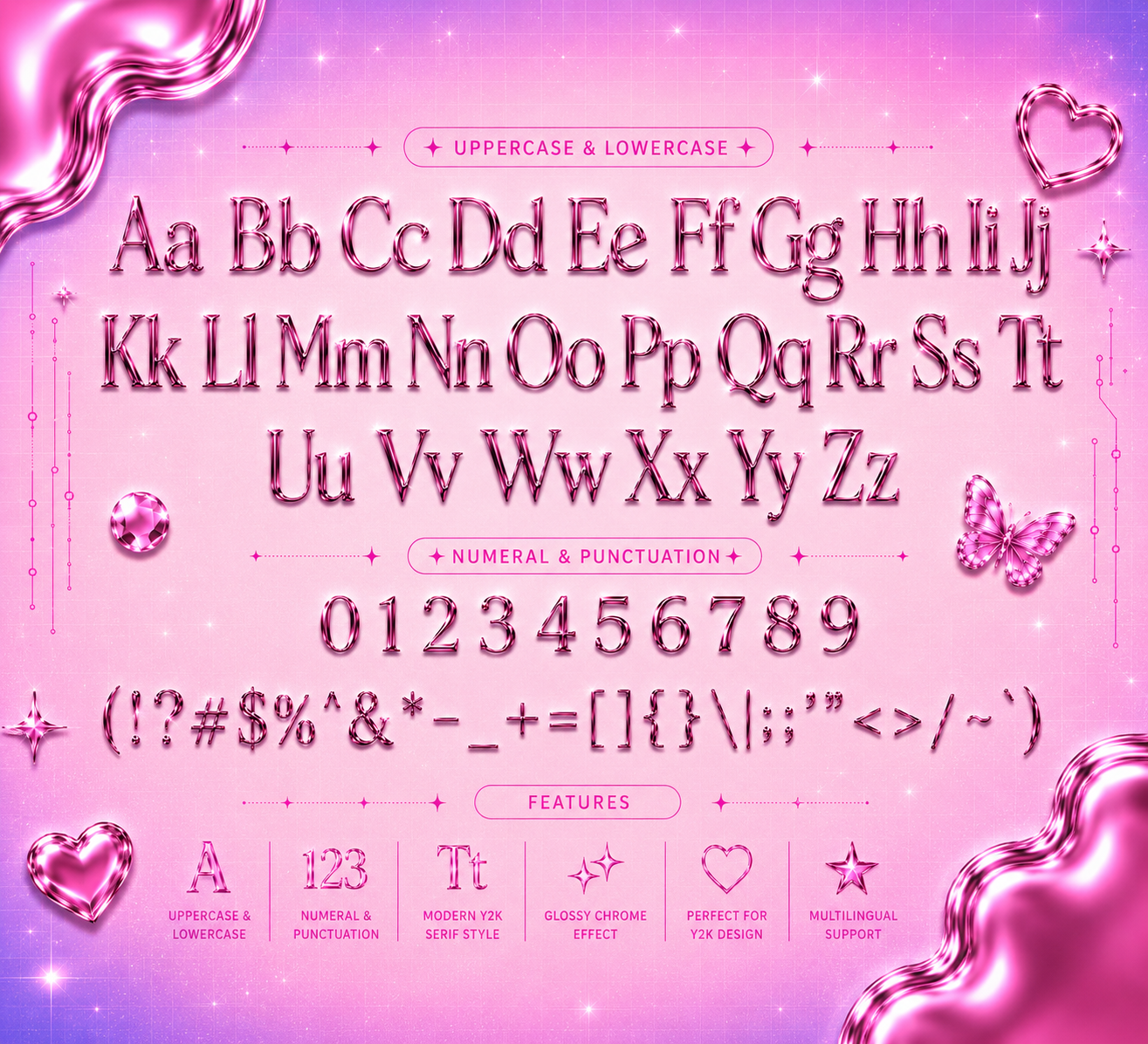 Chrome Darling – Modern Y2K Serif Font — image 4