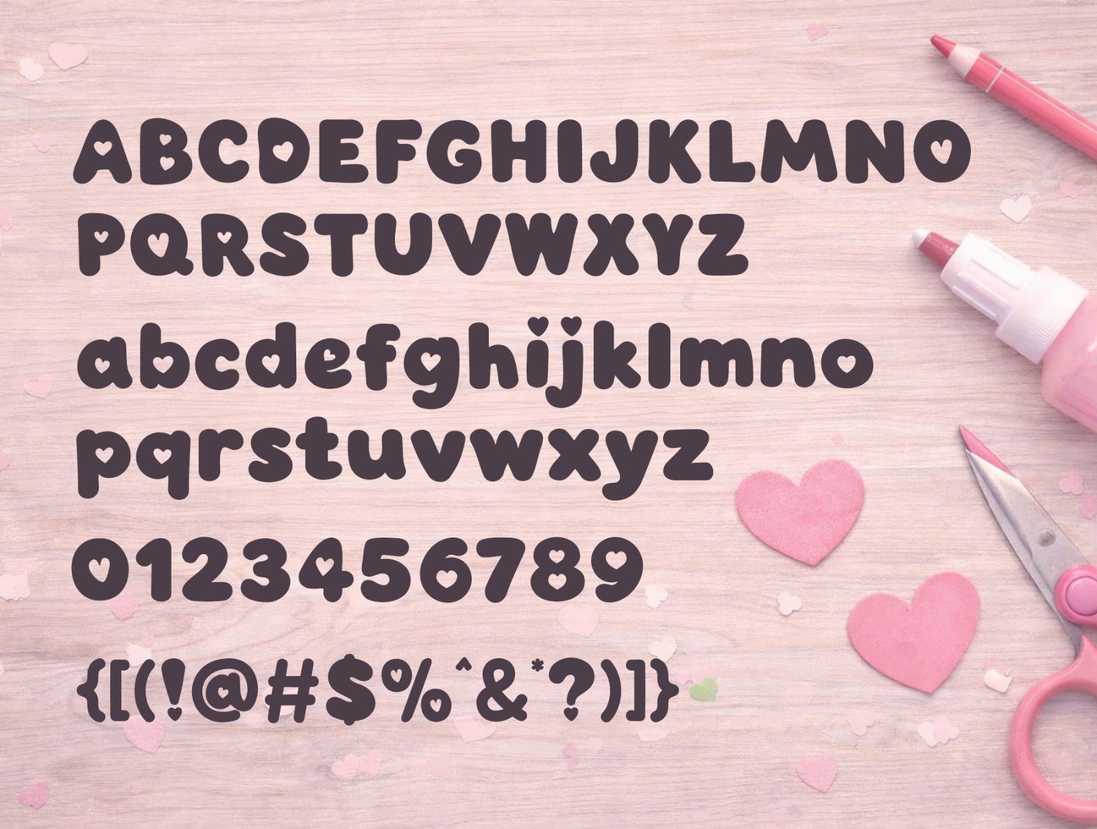 Valentine Font : Chubby Hearts - Cute Rounded Font For Branding