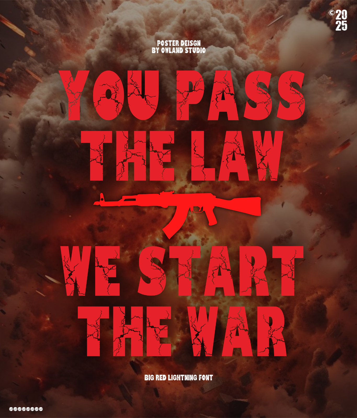 BIG RED LIGHTNING - DESTROY, ERODED, & HOROR FONT