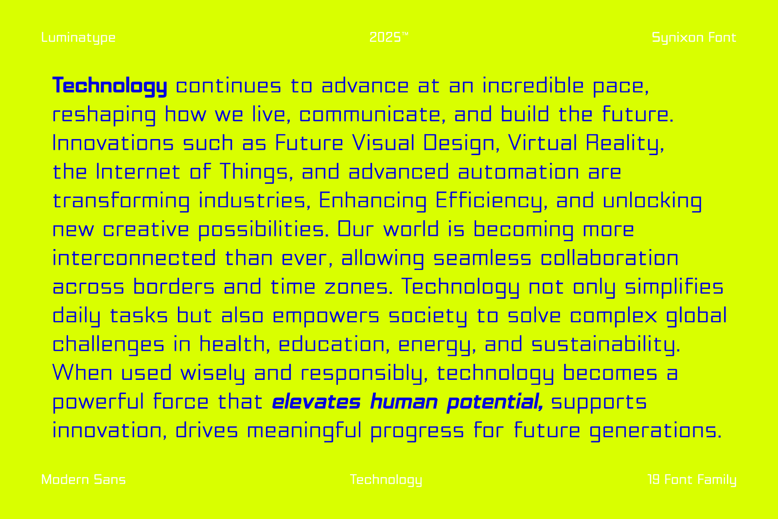Synixon - Technology Font