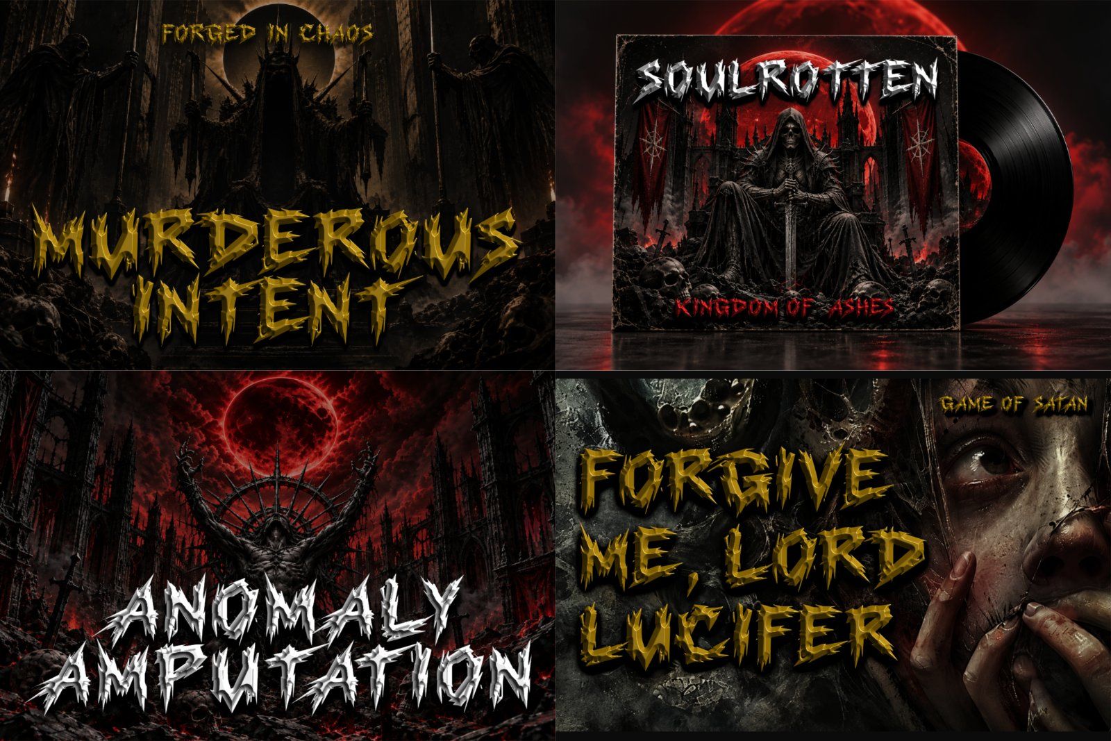 Halloween Horror Fonts Bundle, Extreme Metal Font Collection, Scary Display Typefaces for Posters — image 4