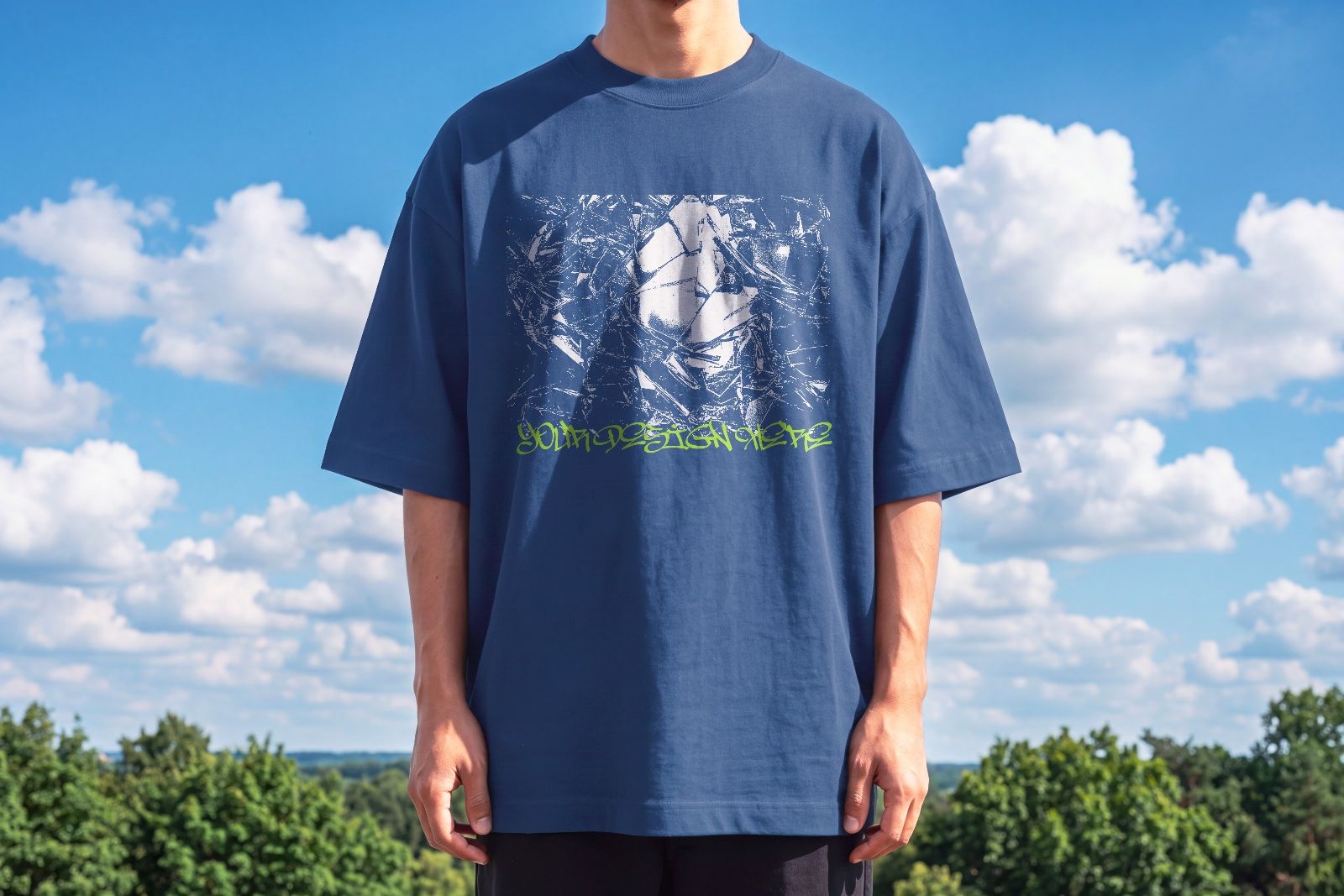 Men's Oversized Front T-Shirt Mockup | Streetwear Lifestyle — image 4