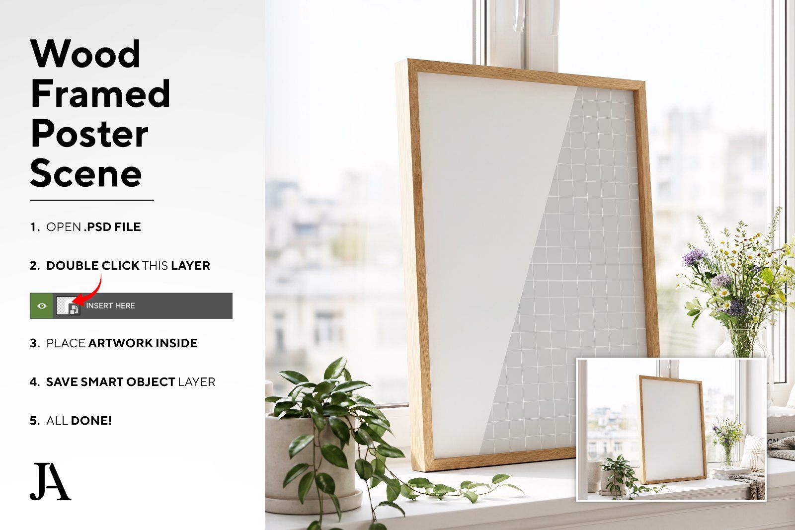 Wood Framed Poster | 2x3 Ratio PSD