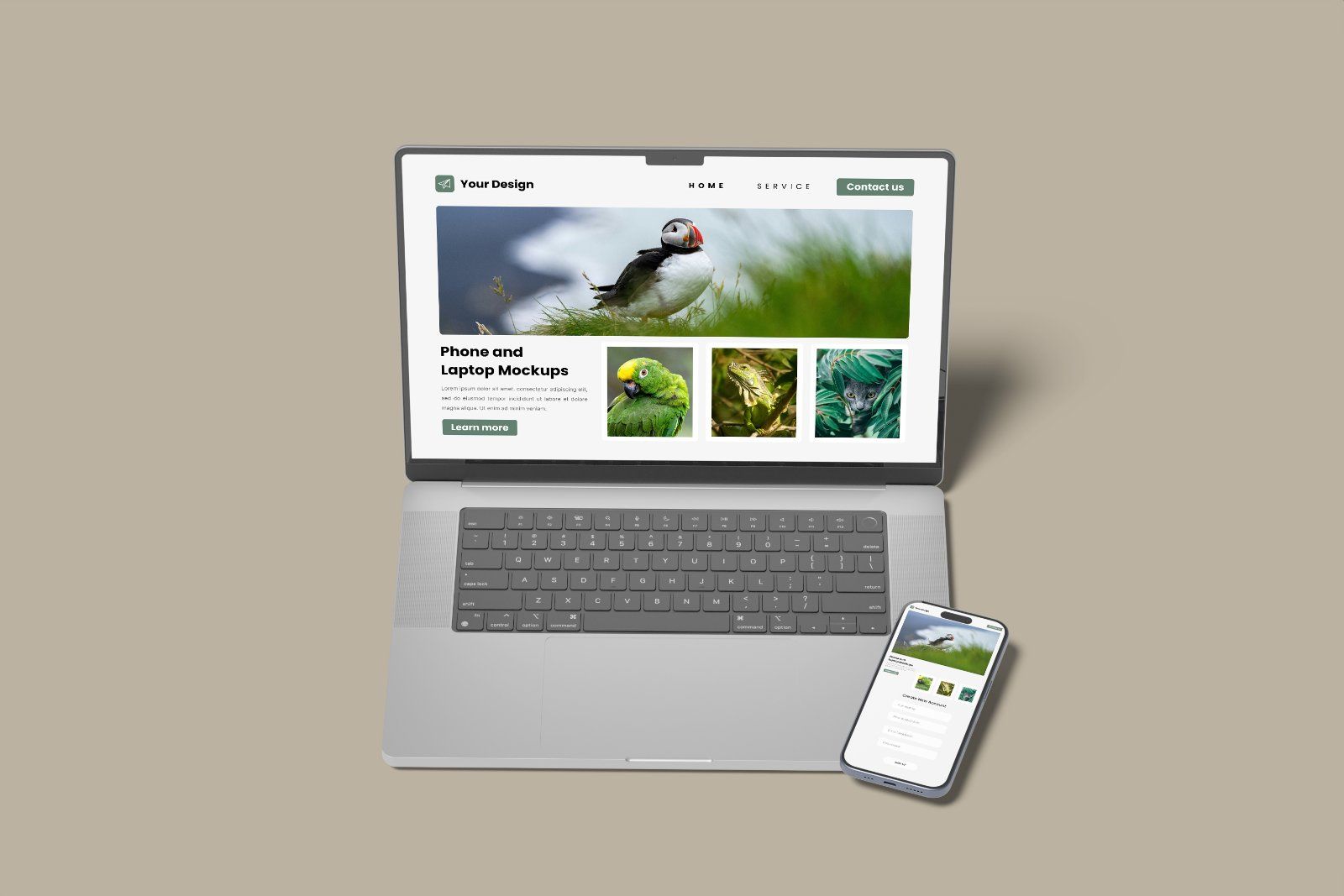 Laptop and Phone Screen Mockup