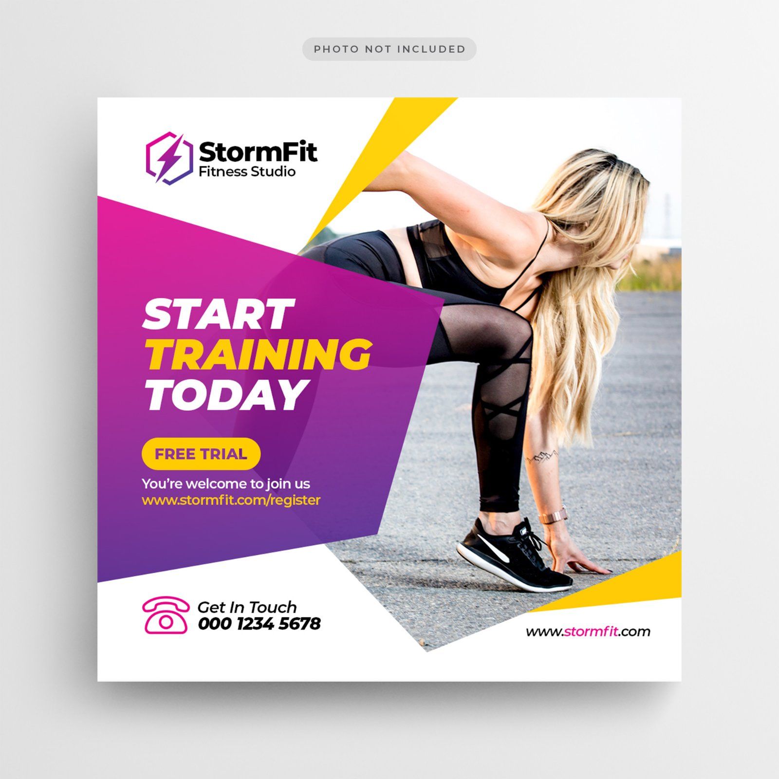 fitness-gym-social-media-post-square-flyer-template — image 1