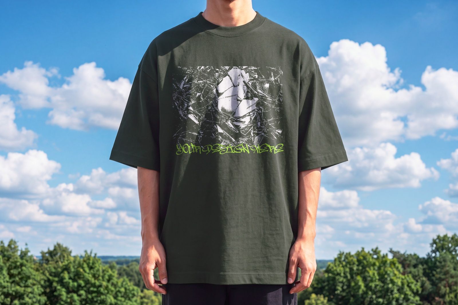 Men's Oversized Front T-Shirt Mockup | Streetwear Lifestyle — image 5