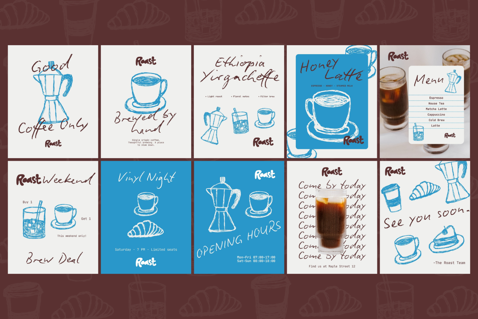 Hand-Drawn Café Social Media Kit — image 5