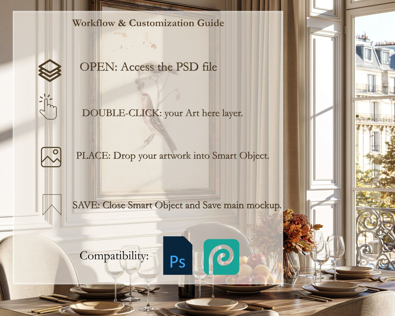 4x5 Wall Frame Mockup | Vertical Art Display