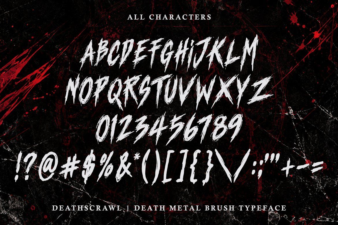 Death Metal Font DEATHSCRAWL | Horror Brush Typeface — image 5