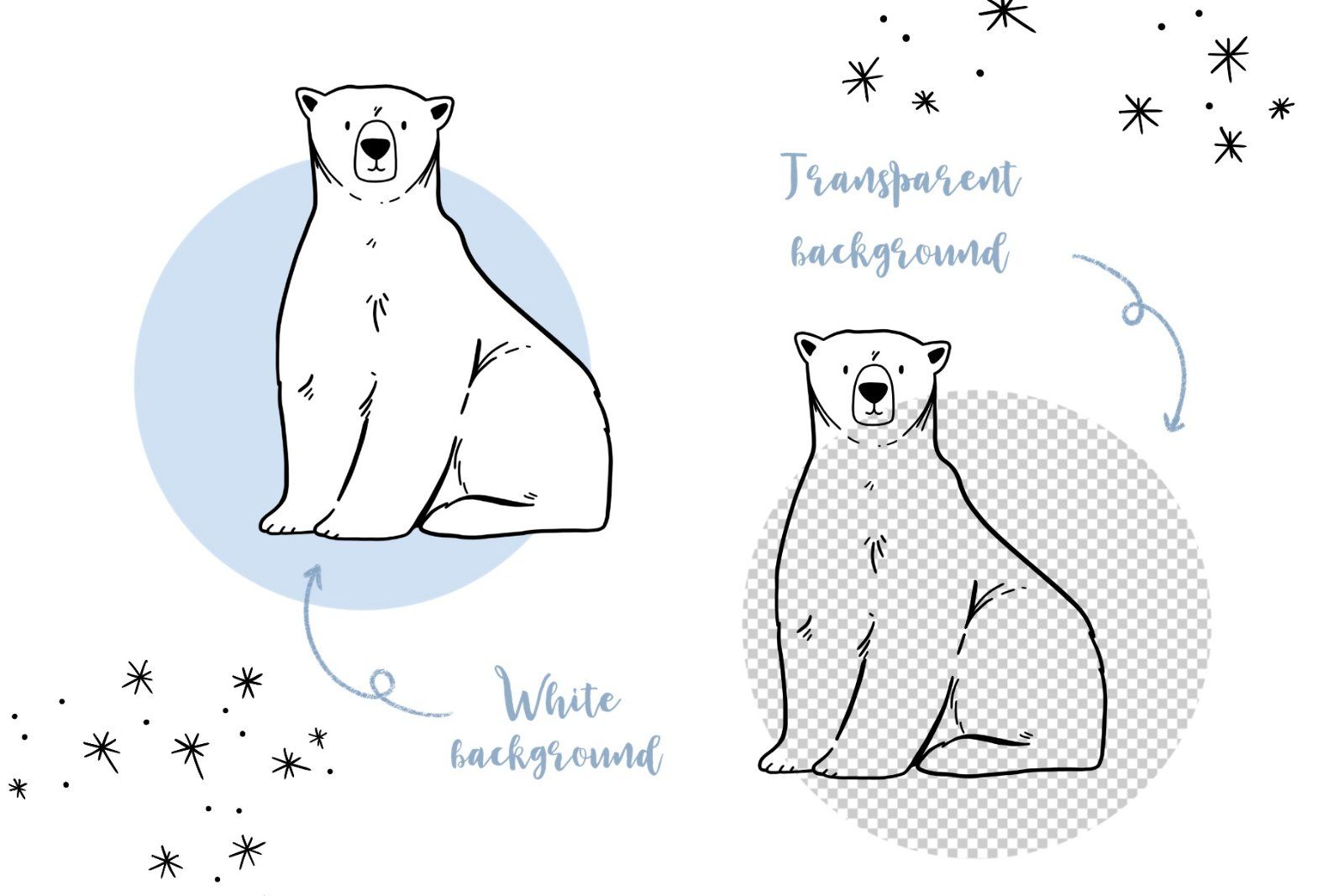 Polar Bear Clipart PNG, Mama Bear SVG, Winter Arctic Animals Vector Outline