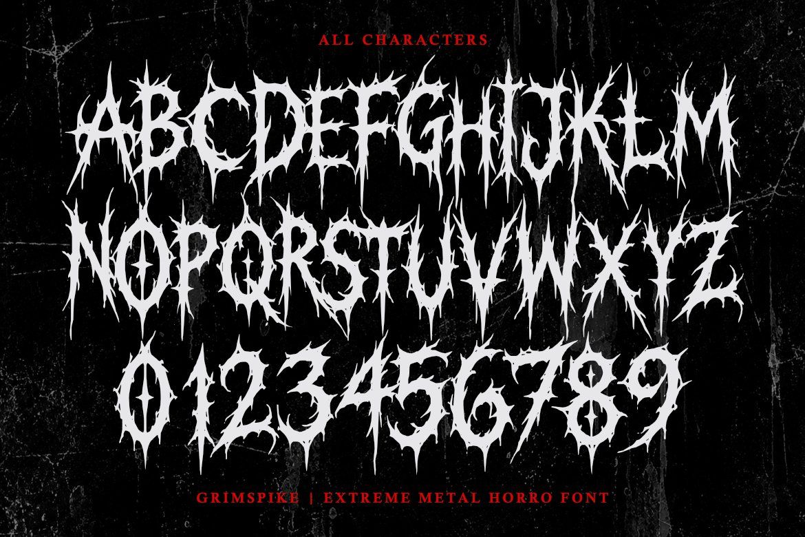 GRIMSPIKE – Extreme Metal Horror Font | Black Death Metal Typeface — image 5