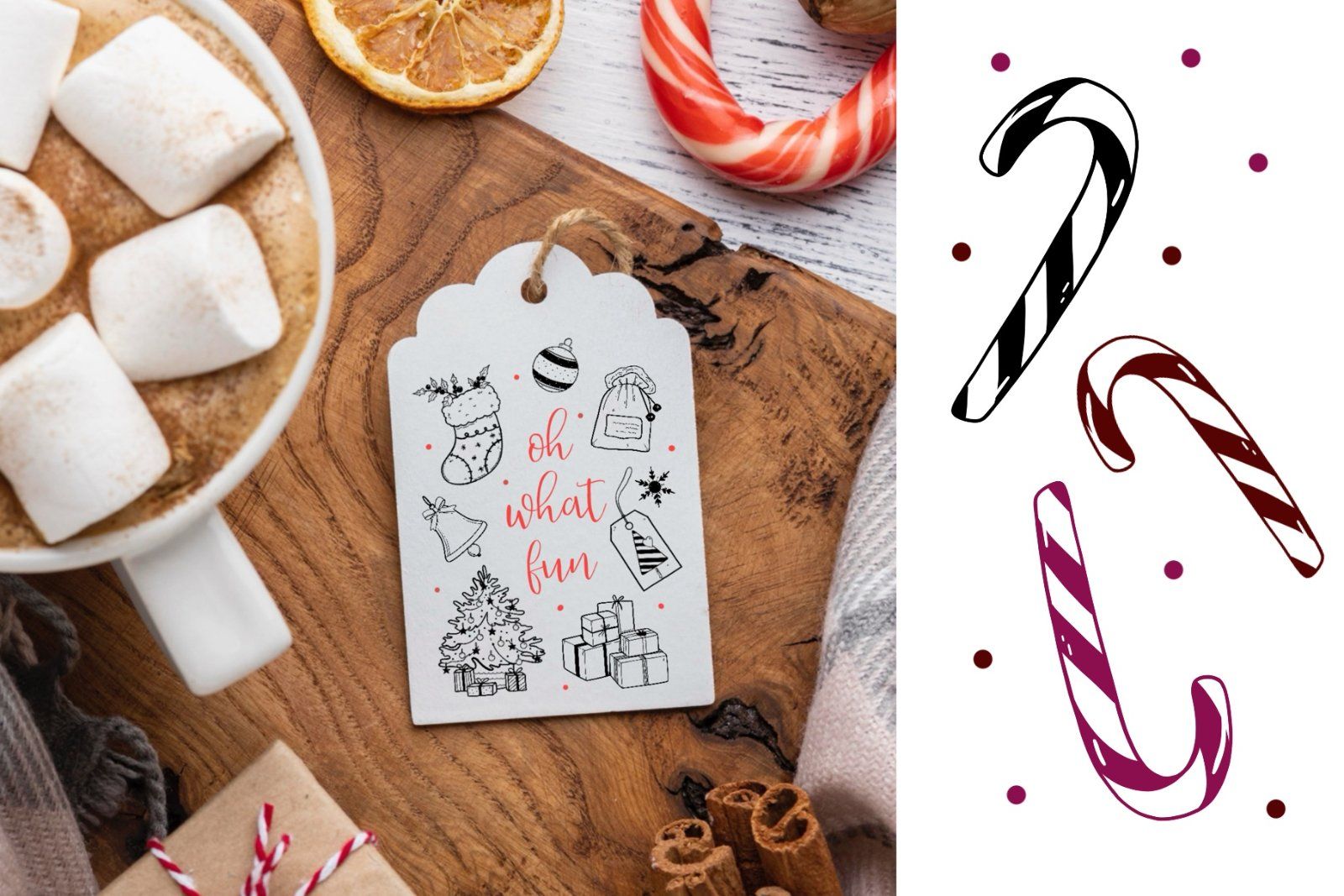 Hand drawn whimsical Christmas