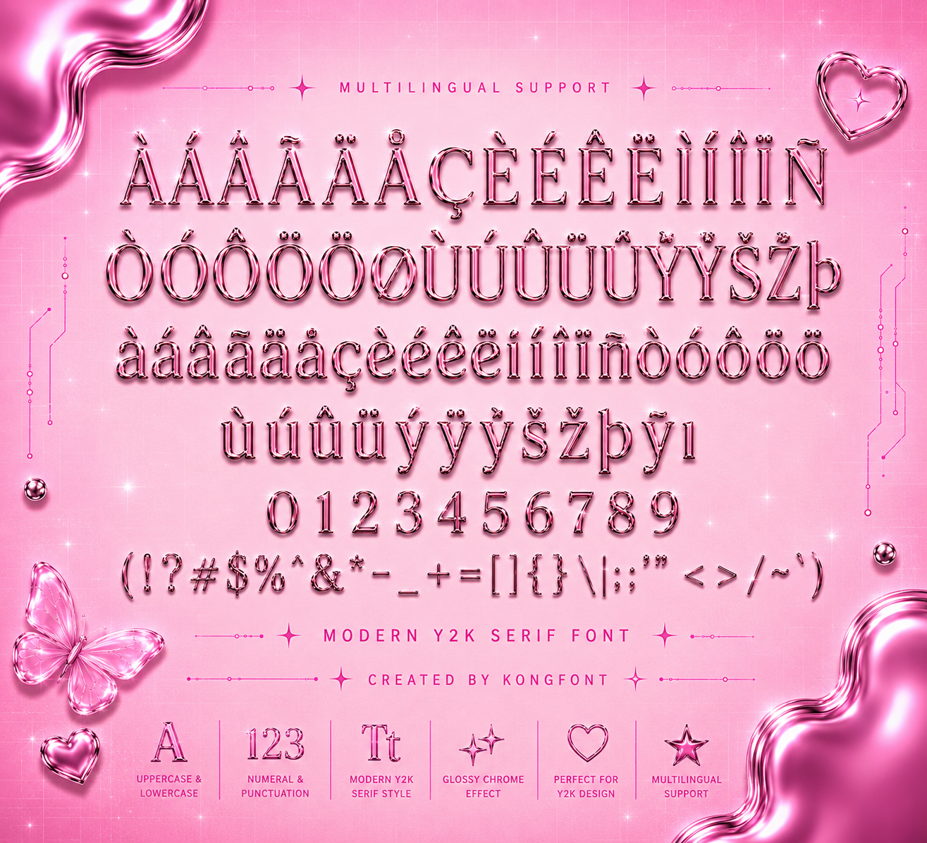Chrome Darling – Modern Y2K Serif Font — image 5