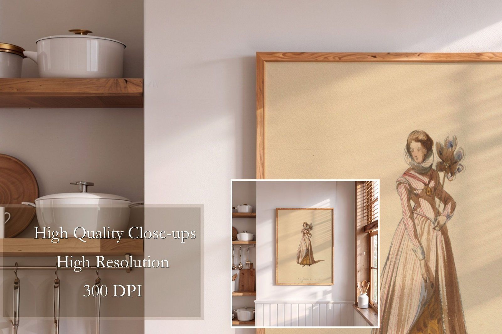 rustic wooden frame 3:4 Ratio PSD Mockup, Vertical Wood Frame PSD Realistic Shadows,